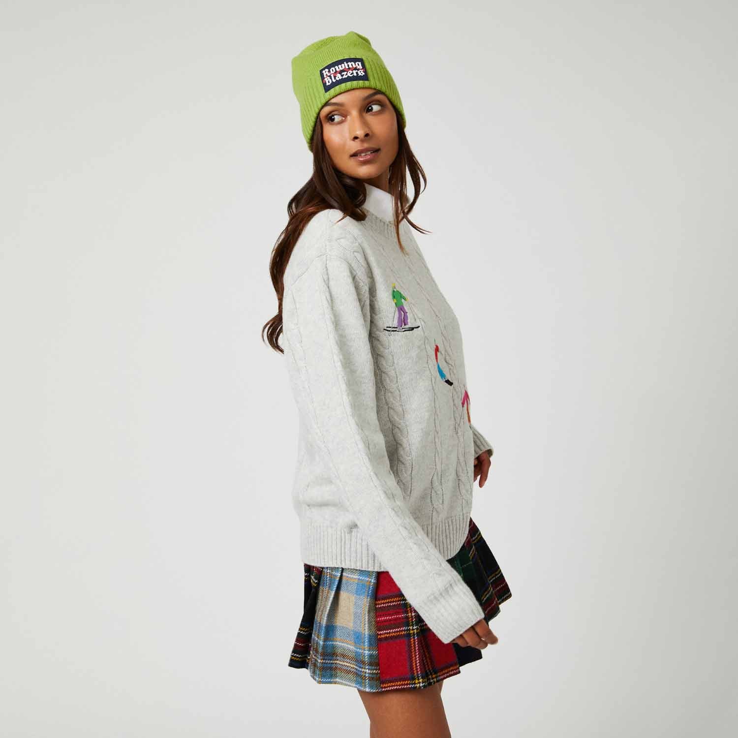 Cashmere Ski Beanie Lime