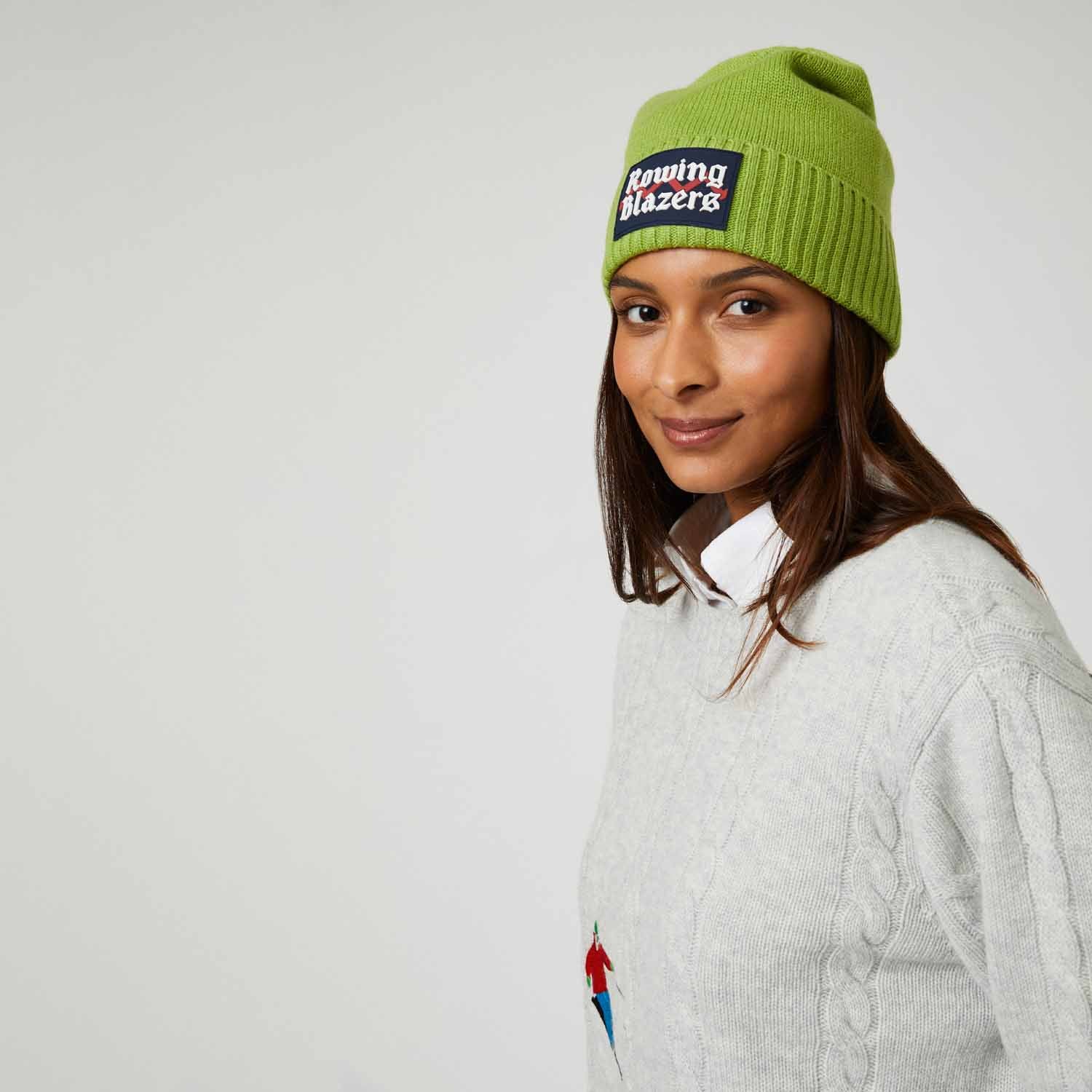 Cashmere Ski Beanie Lime