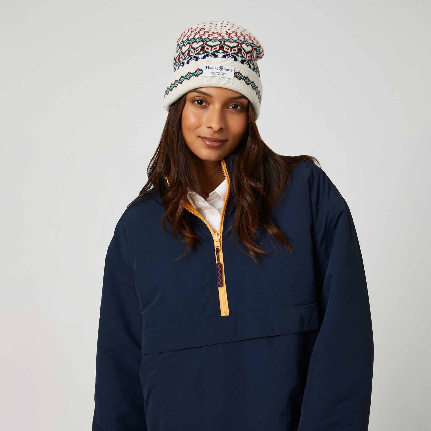 Cashmere Nordic Fairisle Beanie Cream
