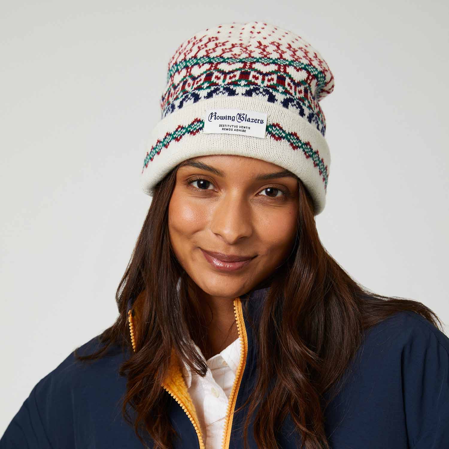 Cashmere Nordic Fairisle Beanie Cream
