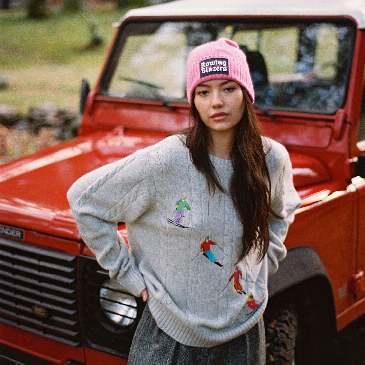 Cashmere Ski Beanie Pink