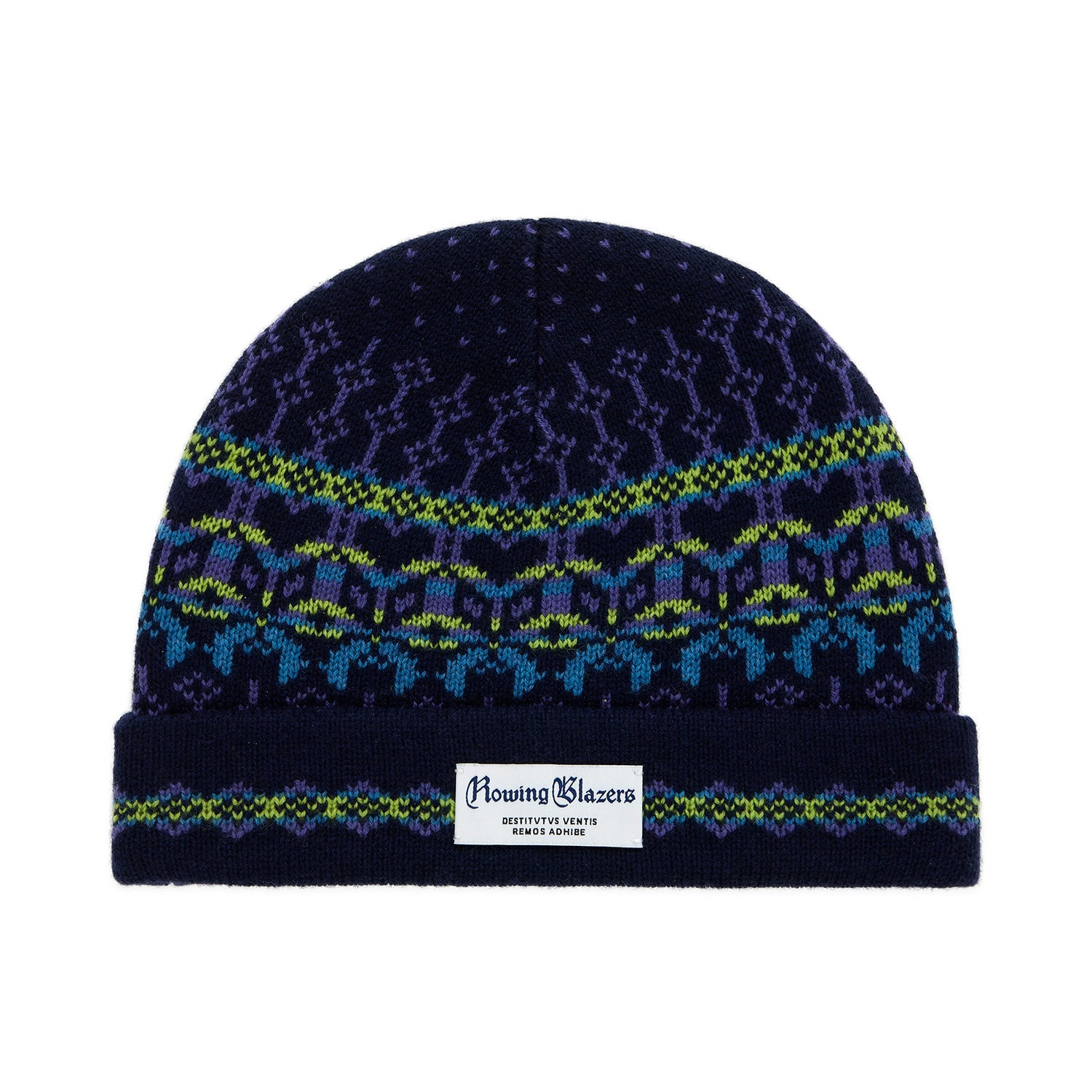 Cashmere Nordic Fairisle Beanie Navy