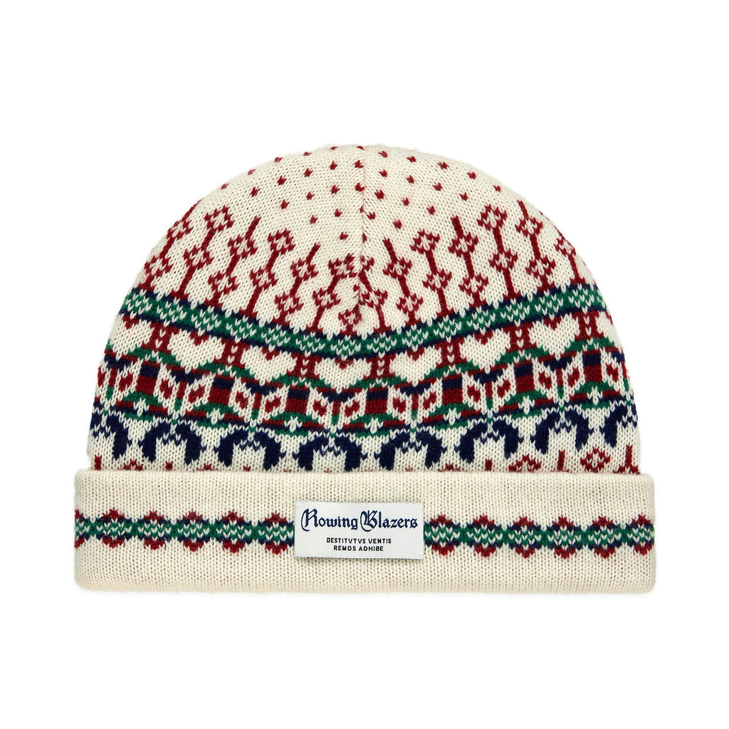 Cashmere Nordic Fairisle Beanie Cream