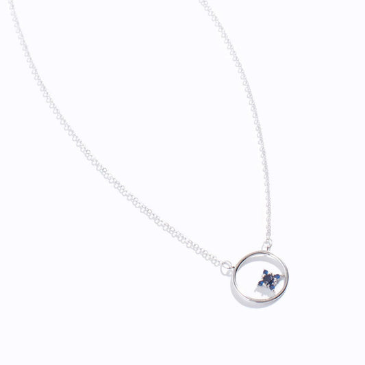 Aqua Blue & Chrome Charm Necklace