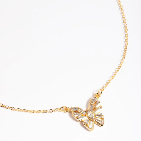 Diamante Butterfly Necklace