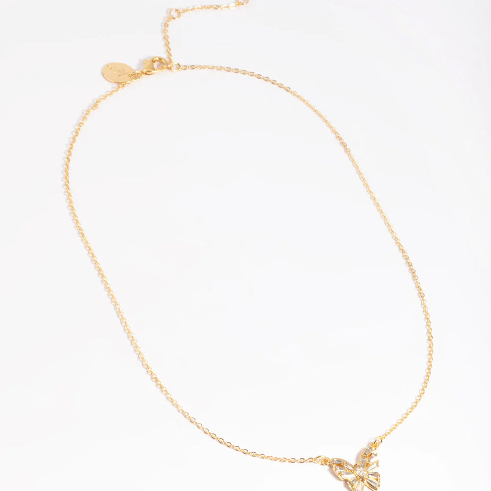 Diamante Butterfly Necklace