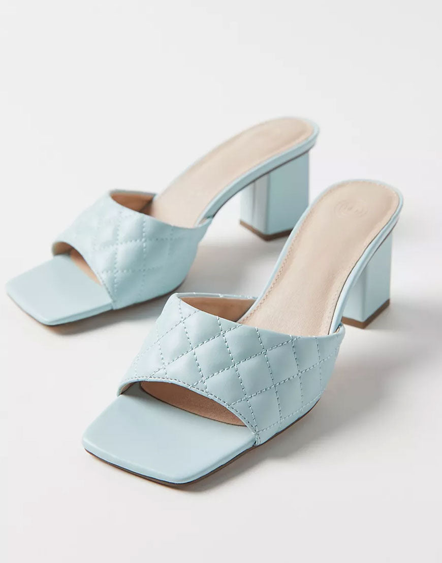 Quilted Heeled Mule Sandal