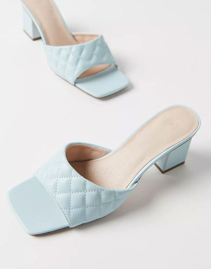 Quilted Heeled Mule Sandal