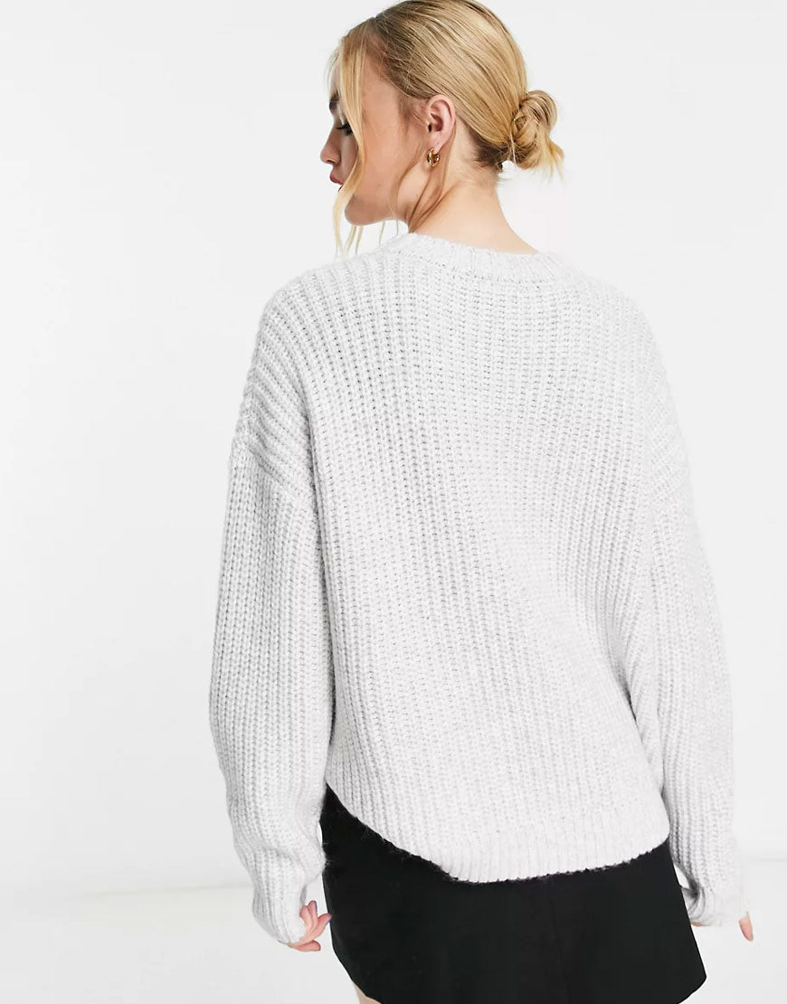 Crew Neck Chunky Rib Sweater