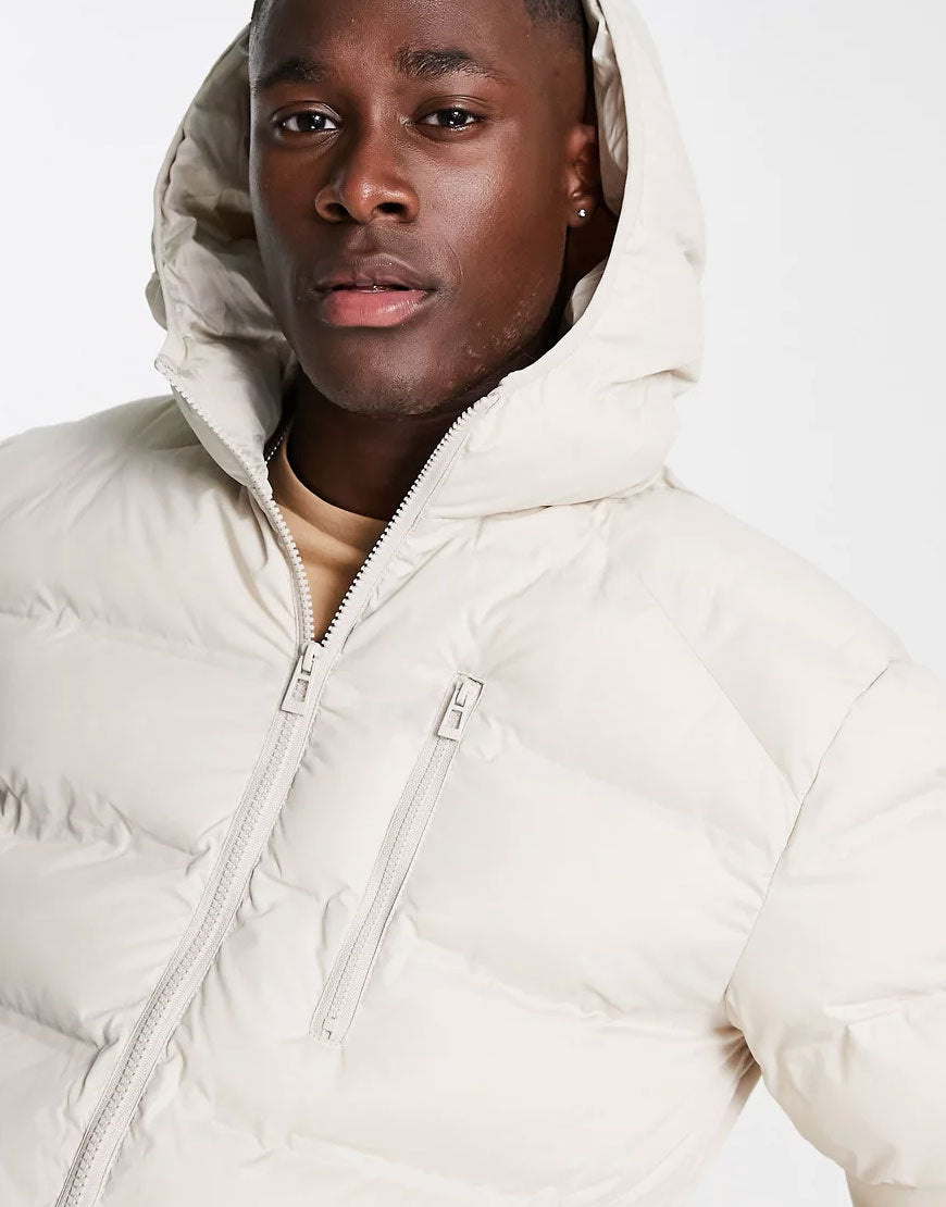 Jacket With Hood In Stone